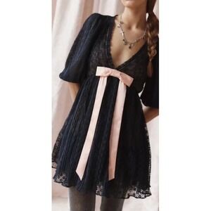 Kimchi Blue Margaret Black Lace Mini Dress Size Small